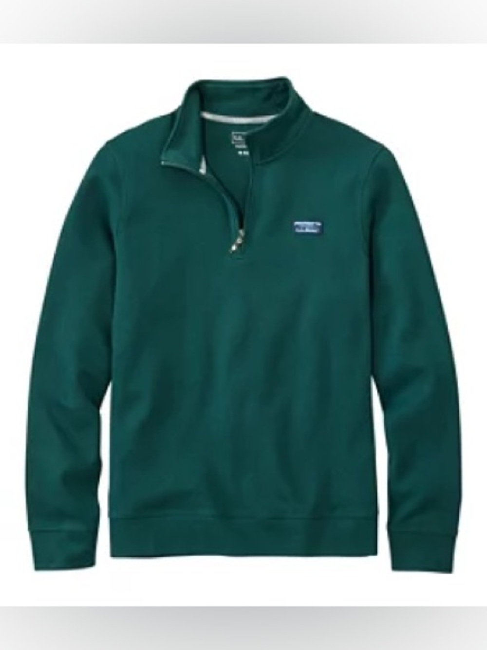 LL Bean Comfort Stretch Performance Piqué Quarter-Zip Pullover Deepest Green XL